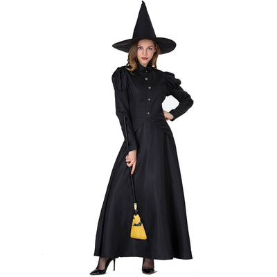Women Witch Costume Halloween Carnival Costume Black Witch Costume For Adult Girls Fancy Dress Party Outfit