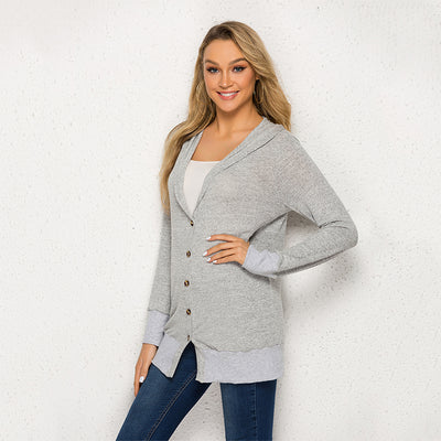 Hooded Thin Sweater Cardigan Ladies Spring Summer Lace Up V-neck Short Design Loose Cape Cardigans Outerwear Ladies