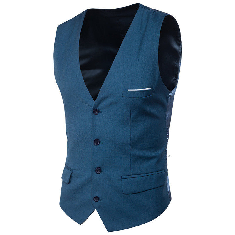 Men Vest Plus Size 6XL Fashion Slim Fit Sleeveless Wedding Waistcoats 9 Colors Solid Business Leisure Casual Dress Suit Vests