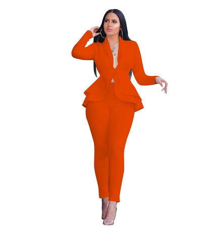 Real Images Women's Fashion Tracksuits Long Sleeved Ruffled Air Layer Professional Wear Uniform Suit Tracksuit Sweat Suits