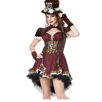Female Pirate Costume Adult Steampunk Womens Pirate Clothes Corsair Cosplay Vampire Dress Cowboy Cowgirl Halloween Party Costume