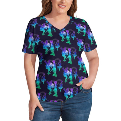 Kingdom Hearts T-Shirt Plus Size Video Games Print Vintage T-Shirts Short-Sleeve V Neck Casual Tees Female Summer Graphic Tops