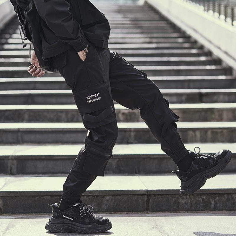 2022 Streetwear Personality Straps Pants Hip Hop Cargo Pant Men Loose Harajuku Joggers Men Trousers Punk Tactical