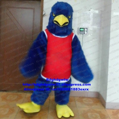 Blue Long Fur Eagle Hawk Tercel Tiercel Falcon Vulture Mascot Costume Adult Character Real Play Advertisement Promotion zx2322