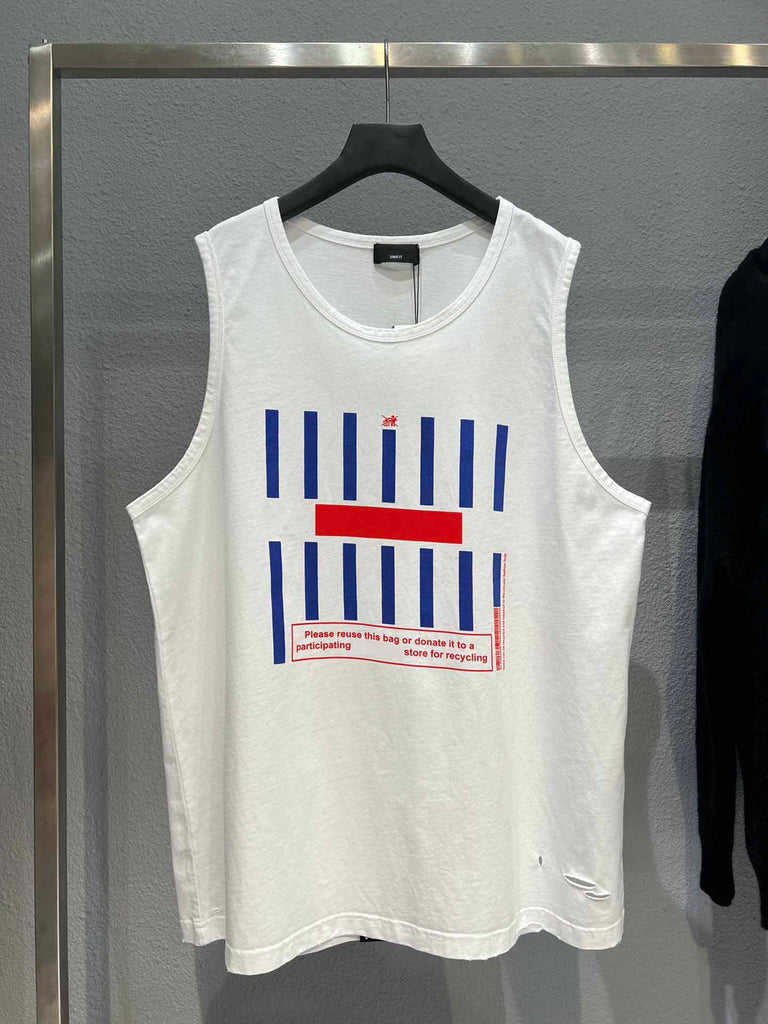 2022ss Luxury Logo Printed Striped Women Men Vest Tops tees Hiphop Oversized Men Summer Vest Cotton T shirt