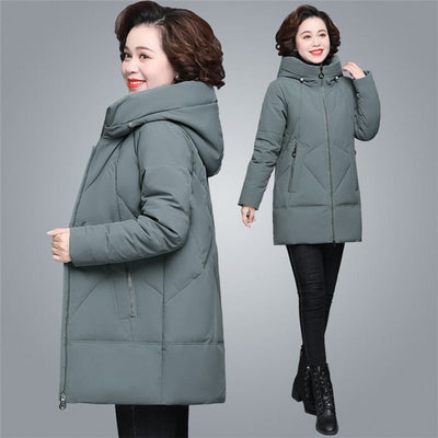 Winter Cotton jacket new mother padded coat women thick hooded Overcoat Parka large size 6XL medium-length Outerwear Female