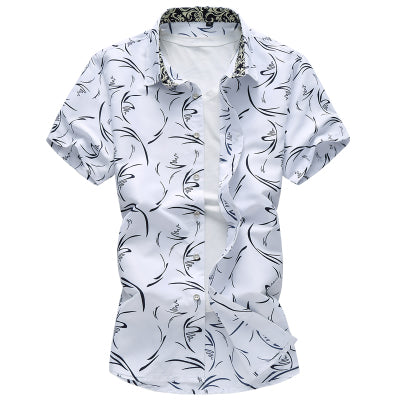 Plus Size 5XL 6XL 7XL 2021 Summer New Men Shirt Casual Print Short Sleeve Shirt Hawaii Shirt Male Brand Clothing Beach Shirts