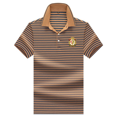 Men's 2022 Summer Polo for men Spot New Embroidered Striped Short-sleeved Business Casual Fashion Men's Polo Shirt поло мужское