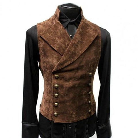 Men Chic Casual Sleeveless Cardigan Male Vest Comfortable Male Waistcoat Double Breasted  Men Accessory