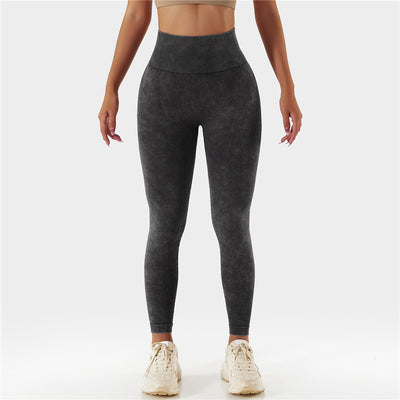 Women High Intensity Washed Seamless Sports Wear Yoga Pant Fitness Tight Training Running Leggings Quick Dry Workout Bottoming