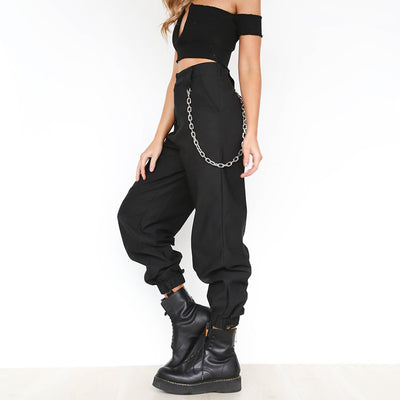 Harem Pants For Women Summer Fashion Casual High Waist Solid Long Loose Trousers Female Cargo Pants Hip Hop Pants Streetwear