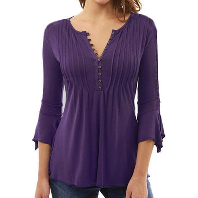blusas Blouse Shirts Tops Plus Shirt Flare Ruffles Loose Size Summer Solid Tunic Chiffon Elegant Casual feminina Women Sleeve El