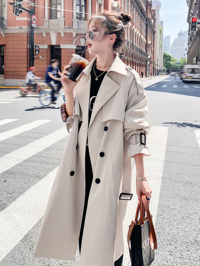 Fashion New Double-Breasted Long Women Trench Coat Spring Autumn Outerwear for Lady Clothing