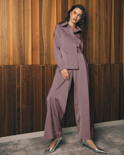 2021 Spring New Casual Suit Female Pajamas Commuter Temperament Loose Shirt Slim Wide Leg Pants Two Piece Suit Women Outfits