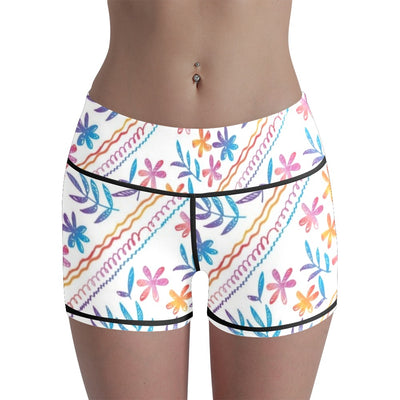 Casual Flower Digital 3D Printing Ladies Leggings High Waist Seamless Tight Yoga Shorts Women Fitness Shorts Base Tight Pants