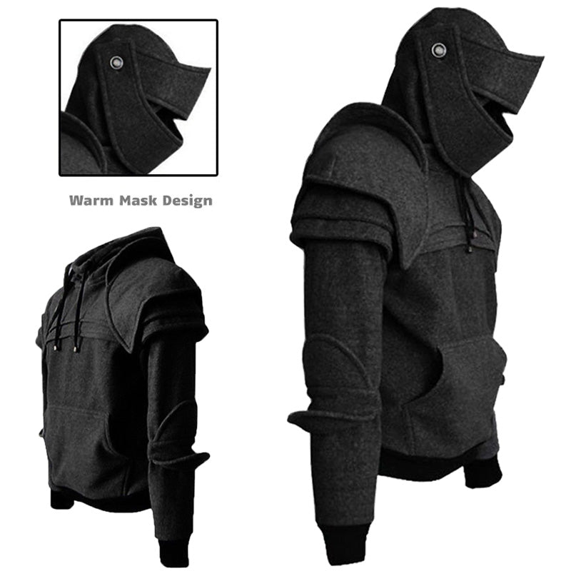 2021 Mens Outdoor Running Jacket Knight Mask Sweatshirt Hoodie Jacket Coat Retro Sweater Tops Windproof Hiking Jacket M-XXL