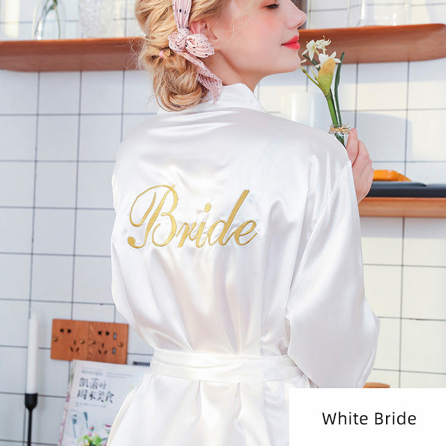 Wedding Bride Nightwear Bridesmaid Gift Sleepwear Team Bathrobe Party Bridal Shower Bachelorette Party Supplies