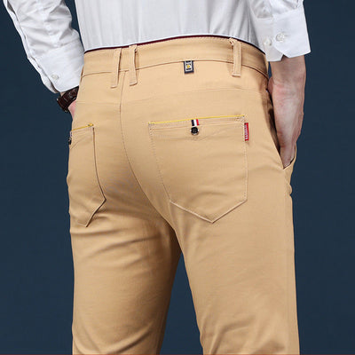 2022 Male Trousers Spring New Cotton Solid Color Straight Loose Full Length Business Casual Work Pants Pantalon Homme Y939