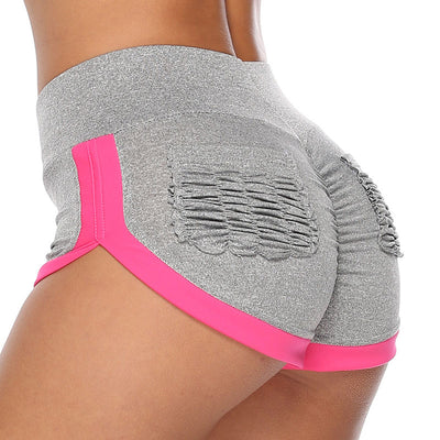 Fashion Women mini hot Shorts High Waist Ruched Lift Workout Solid Stretchy Hollow Soft Skinny Shorts Femme Sport 2022