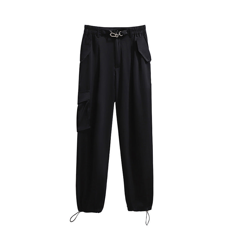 New 2021 Ladies Spring Autumn Plus Size Cargo Pants For Women Large Loose Black Casual Pocket Long Trousers 3XL 4XL 5XL 6XL 7XL