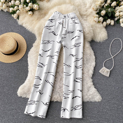 Jeans for Women 2022 Spring New High Waist Denim Straight Pants Fashion Zebra Print Jeans Loose Plus Size Stretch Jeans Female
