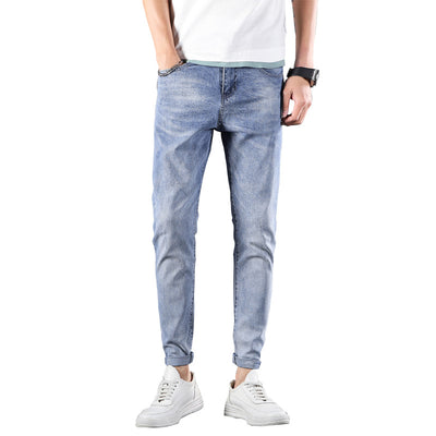 Jeans Men New daily Korean Street Style Straight Elasticity Pants Tight personality Harajuku soft Trend Mens thin Jeans Brand