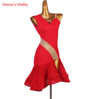 Latin Dance Dress Backless Split Skirt Practice Clothes Rumba High-End Custom Female Child Adult Elegant Performance Clothing