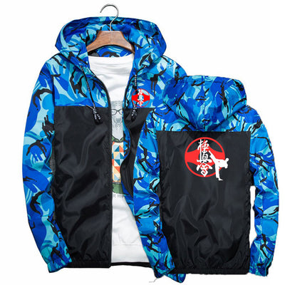 Kyokushin Karate Printed Mens Long Sleeve Windbreaker Patchwork Camouflage Jackets Fashion Casual High Quality Sweatshirts Coats