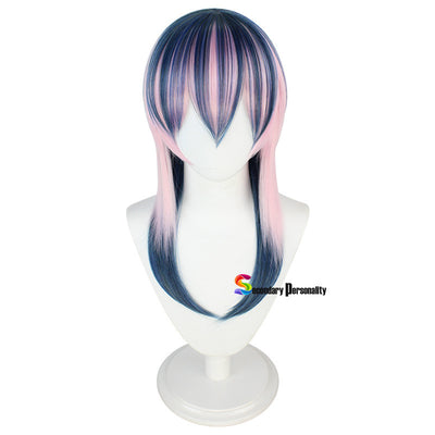 Anime Tokyo Revengers Haitani Rindou Blue Purple Long Cosplay Wig Heat Resistant Halloween Party Role Paly Wigs + Free Wig Cap