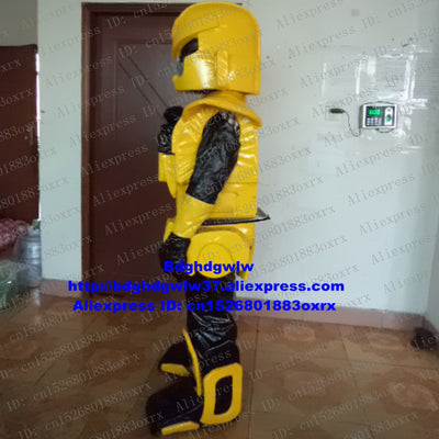Yellow Robot Automaton Mascot Costume Adult Cartoon Character Outfit Suit Birthday Congratulations Image Promotion zx2326