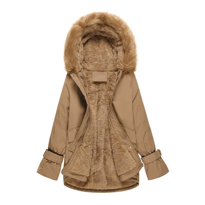 2021 European and American Autumn and Winter New Style Coat Fluffy Inner Liner Cotton Coat Large Women's Warm Coat