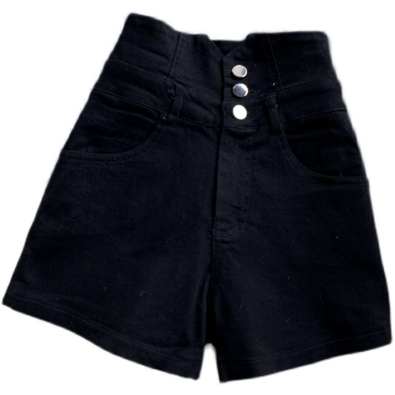 High Waist Denim Shorts Women Slim Sexy Vintage Black Summer Shorts Hotpants Streetwear Wide Leg Short Femme Casual Jeans C8042