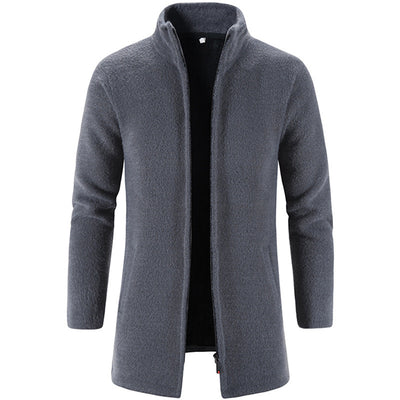 Men's New Cardigan Autumn And Winter Medium Length Sweater Coat With Casual Sweater And Mink Coat