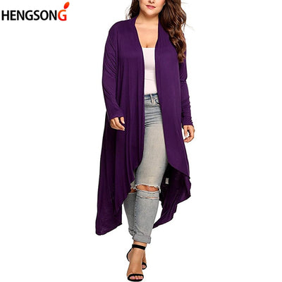 Autumn Long Sleeve Knitted Sweater Women Casual Cardigan Winter Loose Long Sweater Coat Outwear Size