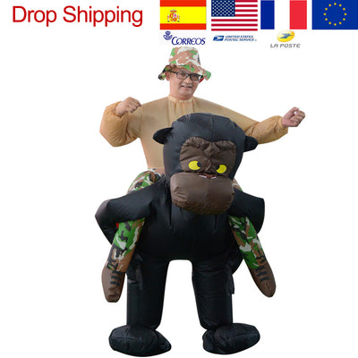 Orangutans Halloween Inflatable Costumes For Woman Man Adult Ride on Sky Horse Air Clothes Funny Costumes Animal party Carnival
