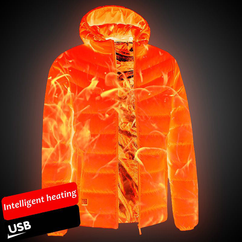 Newest Trend Electric Heated Jackets Men Winter Hooded USB Electric Heating Coat Men Thermal Clothing Outdoor Waterproof Jacket