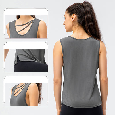 Yoga Vest Women Running Shirts Sleeveless Gym Tank Top Sportswear Quick Dry Breathable Workout Tank Top Fitness Clothes