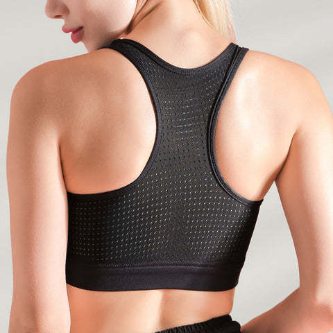 Women Sports Bra Running Push Up Underwear Mesh Sling Female Yoga Clothing Stitching Fitness Lingerie Ladies Hollow Out Vest