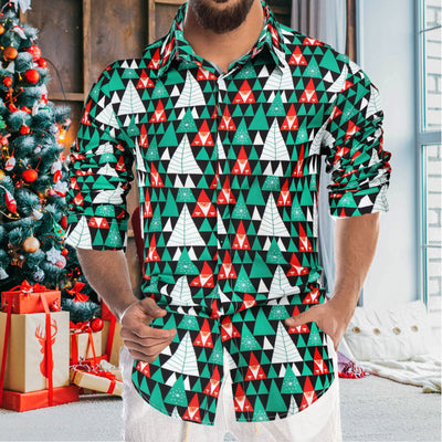 3D Blouse Fashion Christmas Casual Digital Top Printed Shirt Men&#39;s Lapel Men Shirts shirts for men