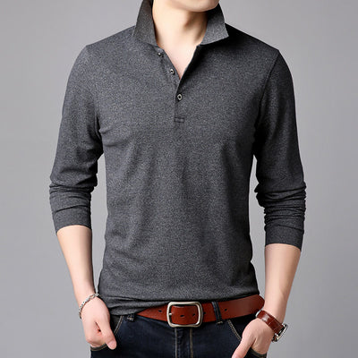 Top Grade New Fashion Brands Polo Shirt Men Solid Color Long Sleeve Slim Fit Boys Korean Poloshirt Casual Men's Clothing
