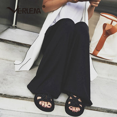 Verlena Cool Baggy Loose Wide Leg Pants Women Streetwear Copper Ammonia Plus Size High Elastic Waist Lantern Black Trousers 2021