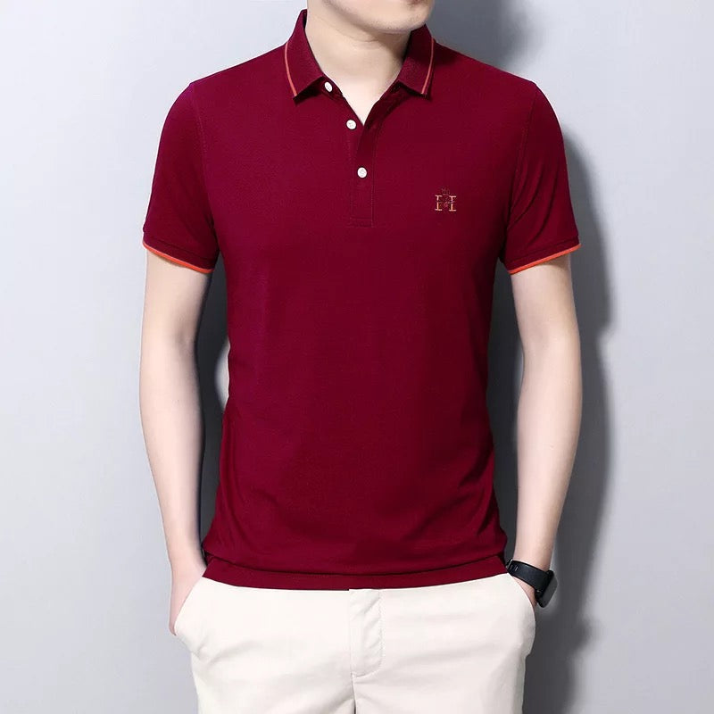 Men Short Sleeve Polo Shirt Pure Color Polo New Clothing Summer Casual Fashion Men Tops