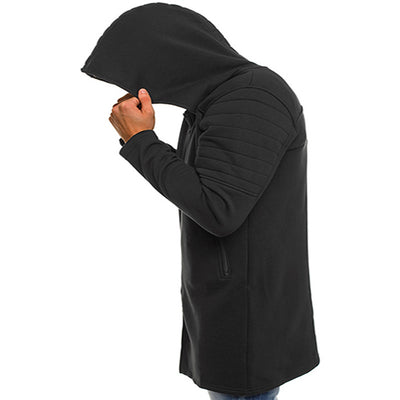 2021 Winter Men's Jacket Hoody Solid Color Long Sleeve Hooded Waistcoat Men Long Sleeve Outwear