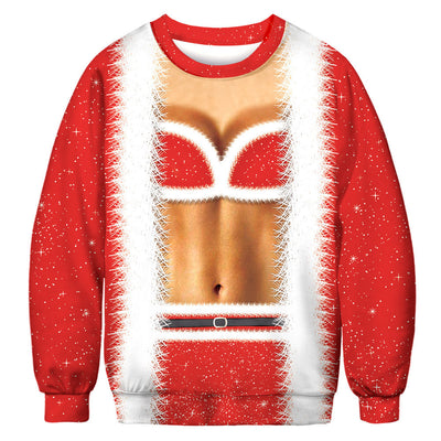 European and American Hot Christmas Tree Digital Printing Men&#39;s and Women&#39;s Round Neck Sweater Autumn Long Sleeve Pullover Top