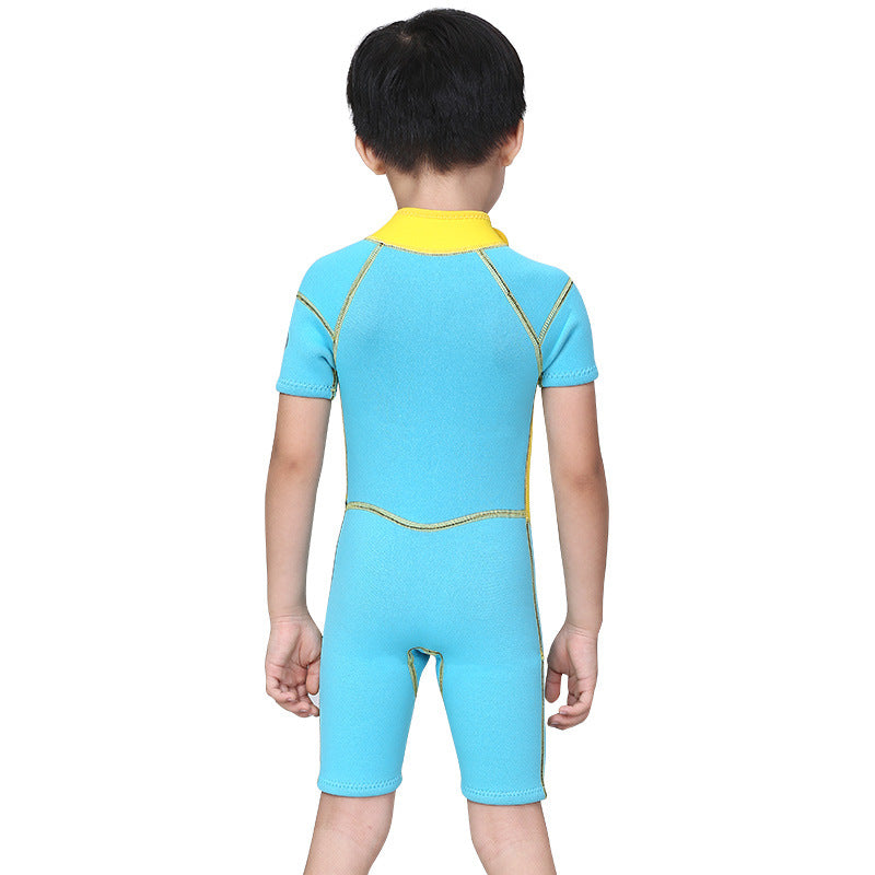 DIVE&amp;SAIL 2.5mm Kids Boy Girl Diving Short Sleeve Swimwear Surf Shorty Floatsuit WetSuit free shipping
