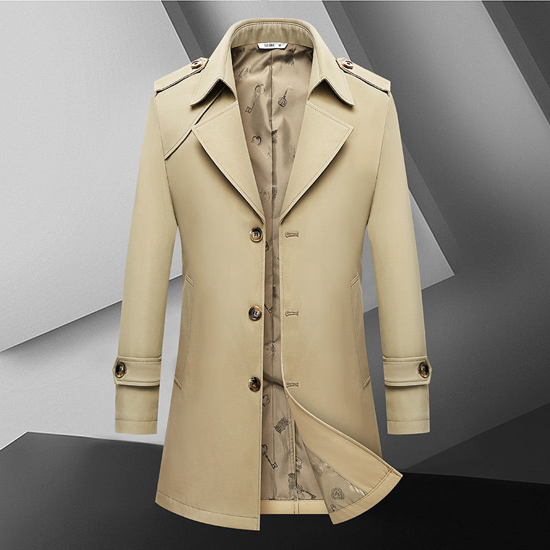 2022 Spring and Autumn New Men&#39;s Fashion Casual Single-Breasted Trench Coat Men&#39;s Business Casual Plus Size High-Quality Coat