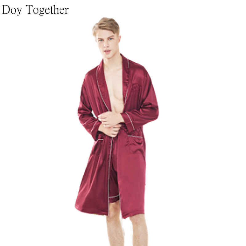 Yao d. ice silk silk pajamas women summer men&#39;s robe household to take two dresses wholesale TZ658 / WP893