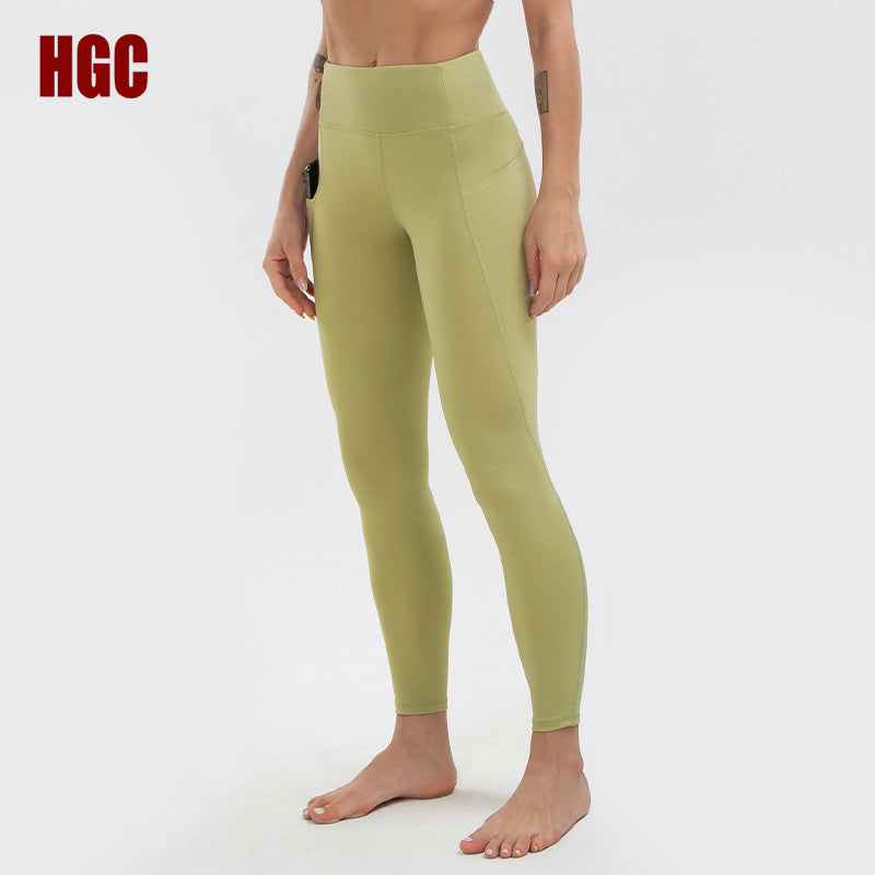Yoga Pants With Pocket High Waist Naked-feel Running Fabric Squat Proof Elastic GYM Leggings Sport Women Fitness Workout Tights