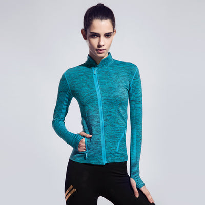 Women's Running Jackets 2021 New Long Sleeve Running Jacket Yoga Gym Fitness Tight Tops Quick-Dry Breathable Sports Coat