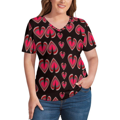 Kingdom Hearts T-Shirt Plus Size Video Games Print Vintage T-Shirts Short-Sleeve V Neck Casual Tees Female Summer Graphic Tops